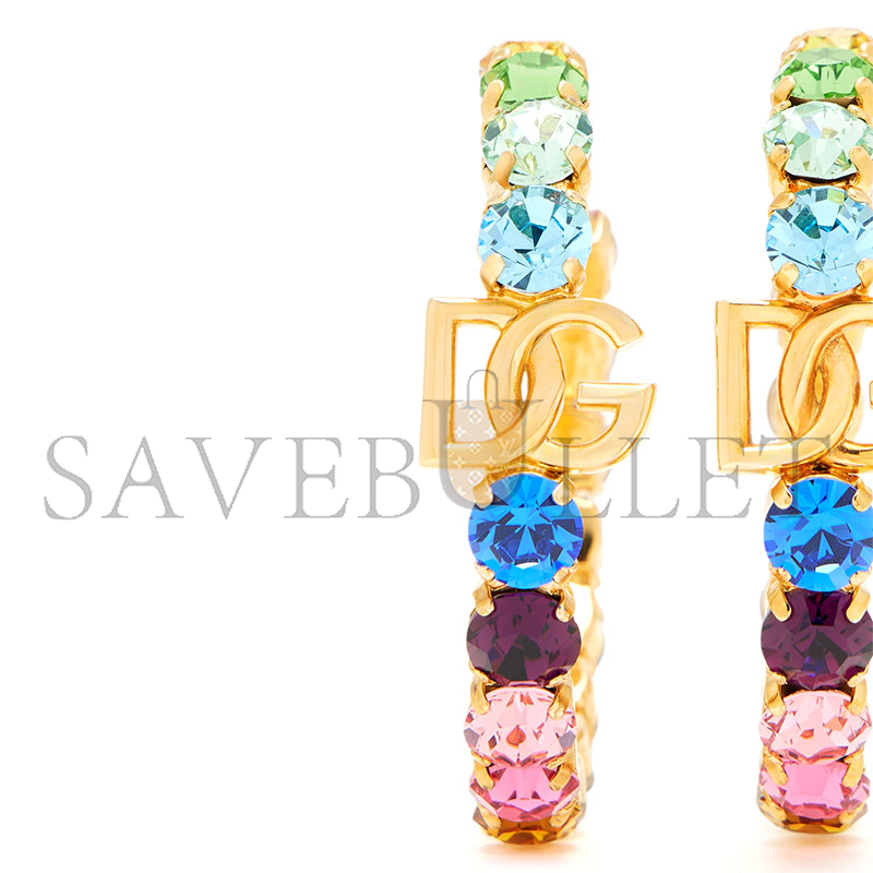 d01ce&Gab*a*a dg logo rhinestone hoop earrings weo6c2w111187579